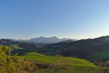 Obraz premium Valli, colline e montagne nelle Marche