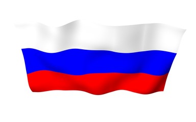 Waving flag of the Russian Federation. The National. State symbol of the Russia. 3D illustration