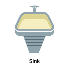 Sink icon vector sign and symbol isolated on white background, Sink logo concept