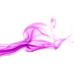 Purple smoke on white background