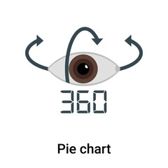 Pie chart icon vector sign and symbol isolated on white background, Pie chart logo concept