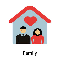 Family icon vector sign and symbol isolated on white background, Family logo concept