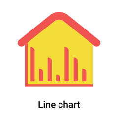 Line chart icon vector sign and symbol isolated on white background, Line chart logo concept