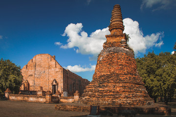 Old historic building in the ancient city of Ayuttaya, Thailand