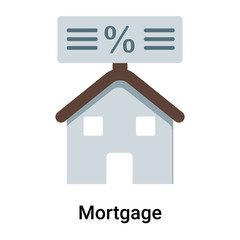 Mortgage icon vector sign and symbol isolated on white background, Mortgage logo concept