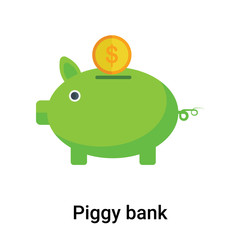 Piggy bank icon vector sign and symbol isolated on white background, Piggy bank logo concept