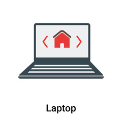Laptop icon vector sign and symbol isolated on white background, Laptop logo concept