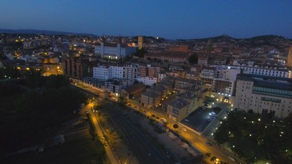 Teruel desde drone. Ciudad de Aragon, España desde el aire