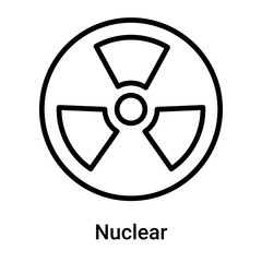 Nuclear icon vector sign and symbol isolated on white background, Nuclear logo concept