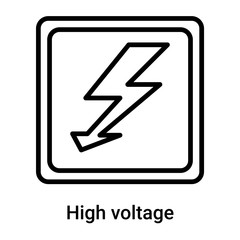 High voltage icon vector sign and symbol isolated on white background, High voltage logo concept