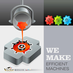 Fototapeta premium Abstract illustration of casting machine cogs