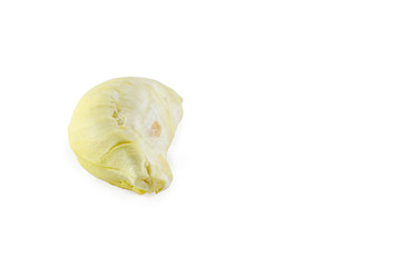yellow meat durian on white background, king of thai fruit