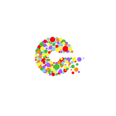c-letter from colored bubbles. Bubbles design. Vector illustration. - 213661786