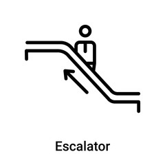 Escalator sign icon vector sign and symbol isolated on white background, Escalator sign logo concept