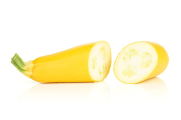 Fresh Raw yellow zucchini isolated on white