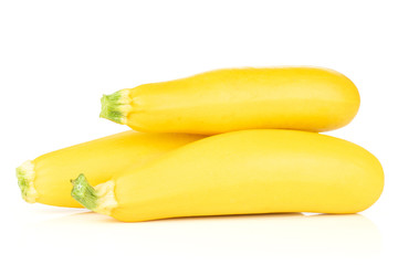 Fototapeta na wymiar Fresh Raw yellow zucchini isolated on white