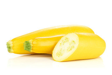 Fresh Raw yellow zucchini isolated on white
