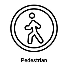 Pedestrian icon vector sign and symbol isolated on white background, Pedestrian logo concept