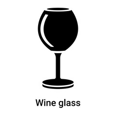 Wine glass icon vector sign and symbol isolated on white background, Wine glass logo concept