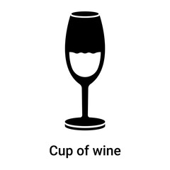 Cup of wine icon vector sign and symbol isolated on white background, Cup of wine logo concept