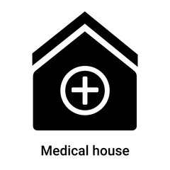 Medical house icon vector sign and symbol isolated on white background, Medical house logo concept