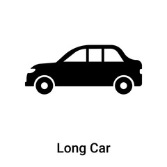 Long Car icon vector sign and symbol isolated on white background, Long Car logo concept