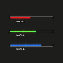 Progress loading bar with lighting. Concept technology. Vector illustration