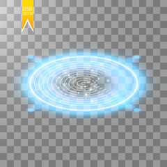 Neon Target isolated. Game Interface Element. Vector illustration