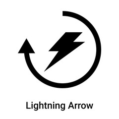 Lightning Arrow icon vector sign and symbol isolated on white background, Lightning Arrow logo concept