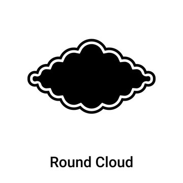 Round Cloud icon vector sign and symbol isolated on white background, Round Cloud logo concept