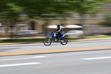 Fototapeta na wymiar Motorcycle in motion