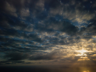 Naklejka na ściany i meble Panorama View Of Clouds On A Sunny Day