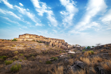 Fototapeta na wymiar Mehrangarh fort at Jodhpur, Rajasthan, India. An UNESCO World herritage.