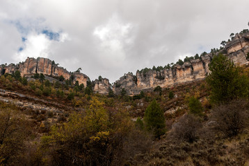 Fototapeta na wymiar Autumnal landscape near Uña in Cuenca, Spain