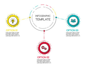 Colourful business timeline with hand drawn elements. Vector.