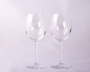 two transparent empty glasses 