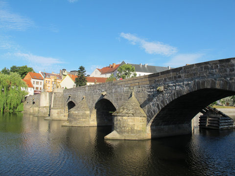 Pisek city. The oldest stone bridge in the Czech Republic
