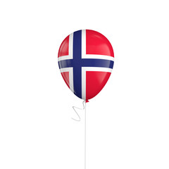 Norway flag balloon on a string. 3D Rendering