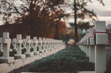 Polish military gravestones on the Lychakiv Cemetery. Memorial