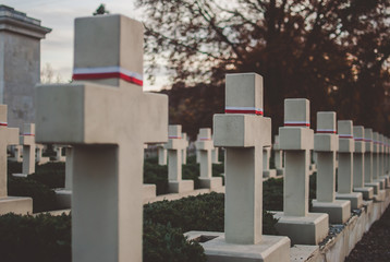 Polish military gravestones on the Lychakiv Cemetery.