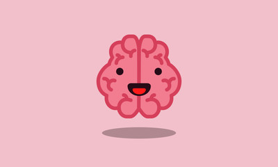 Naklejka premium Brain Cartoon Vector Illustration