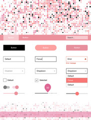 Light Pink vector Material Design Kit with dots.