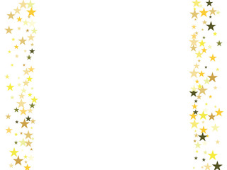 Gold Stars Confetti Vector Magic Cosmic Light Garland. Christmas Birthday Party Scatter Gamour Sparkles Glowing Celebration Decoration. Noble Rich New Year Holiday Premium Texture Star Dust Explosion.
