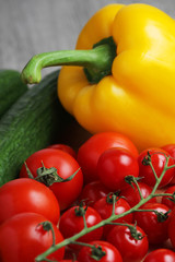 Bright vegetables at the table