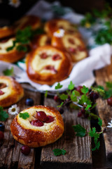 Gooseberry and cottage cheese  Filled Buns. .style rustic.