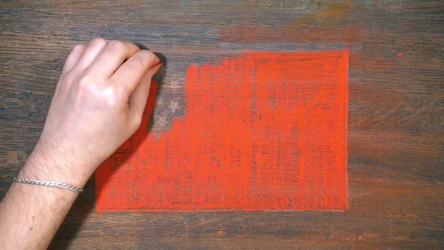 Yellow arrow on a background of a flag of China. finance