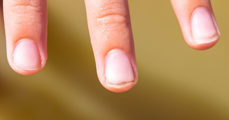 Dirty hand nails of children.