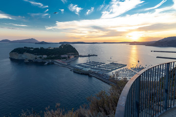 Italy, Naples, Nisida, sunset