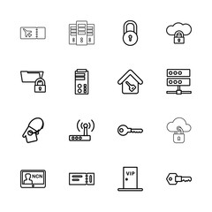 Fototapeta premium Collection of 16 access outline icons