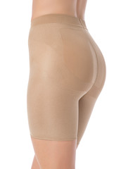 Compression pull beige panties on the body of a woman